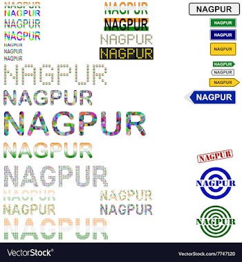 Nagpur text design set vector image
