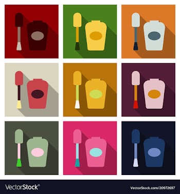 Nail polish assortment of beautiful bright color vector image