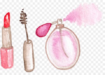Nail polish Cosmetics Lipstick Perfume Watercolor painting - Hand painted watercolor makeup 