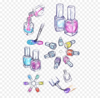 Nail polish Drawing Cosmetics Watercolor painting - Drawing Nail Polish 