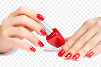 Nail salon Beauty Parlour Manicure Nail polish - Hand painted red nail polish 