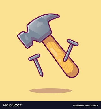 nails and hammer cartoon