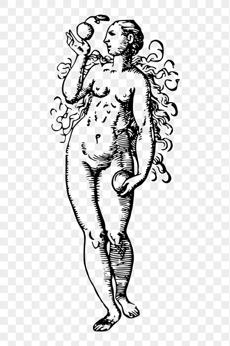 Naked Eve png sticker illustration, | Free PNG - rawpixel