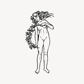 Naked girl clipart, drawing illustration | Free Vector Illustration - rawpixel