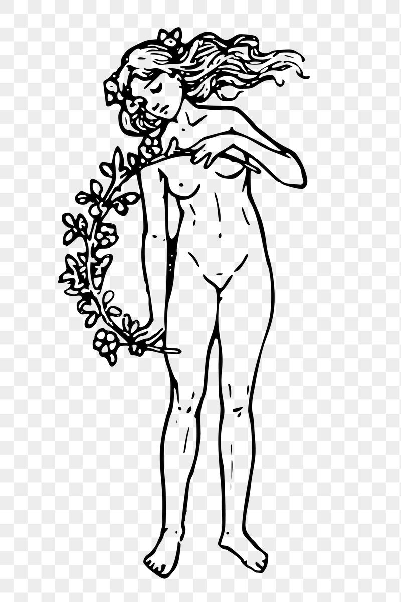 Naked girl png sticker illustration, | Free PNG - rawpixel
