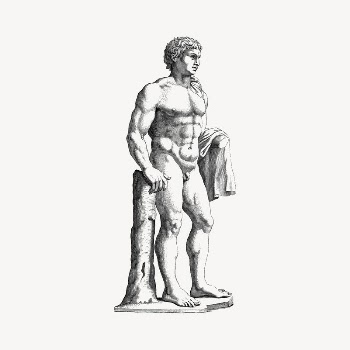 Naked man collage element, drawing | Free Vector Illustration - rawpixel