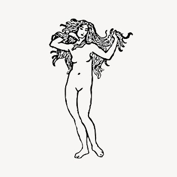 Naked woman clipart, vintage illustration | Free Vector Illustration - rawpixel