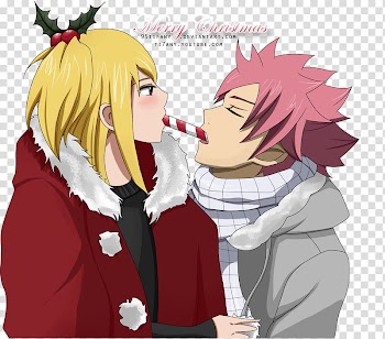 Nalu natsu and lucy render christmas transparent background PNG clipart