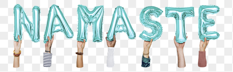 Namaste word png, hands holding | Free PNG - rawpixel