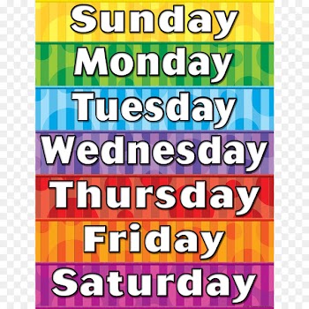 Names of the days of the week Spanish Learning Lesson Flashcard - colorful color board 