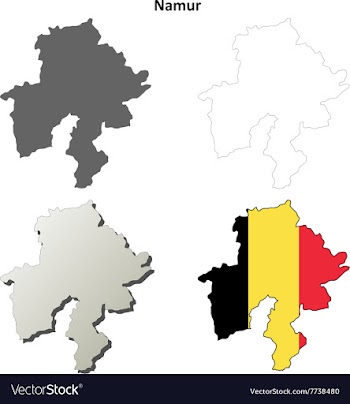 Namur outline map set - Belgian version vector image