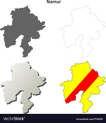 Namur outline map set - Walloon version vector image