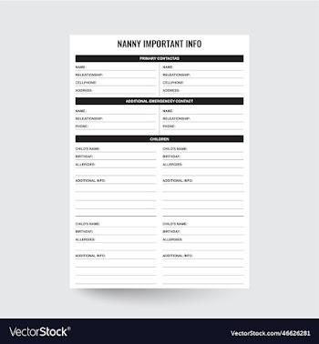 nanny important info