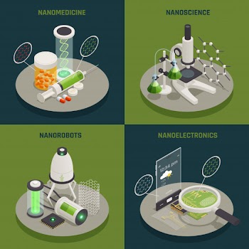 Nanotechnology isometric concept Free Vector