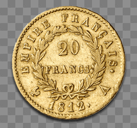 Napoleon Gold Coin 20 Francs transparent PNG - StickPNG