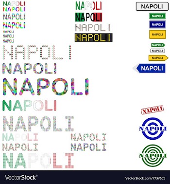 Napoli text design set vector image