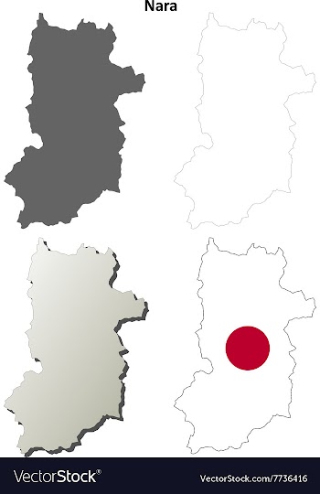 Nara blank outline map set vector image