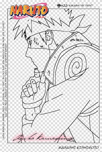 Naruto Chapter  Kakashi Hatake Line Art transparent background PNG clipart