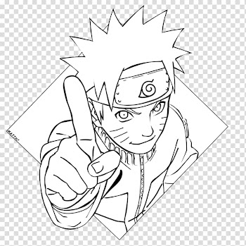 Naruto Uzumaki illustration, Line art Drawing Sasuke Uchiha Naruto, Lineart transparent background PNG clipart