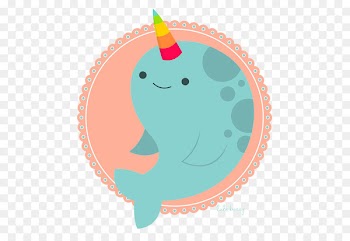 Narwhal Dolphin Puppy Illustration - Cute dolphin image tag 