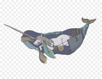 Narwhal, Unicorn, Painting, Textile, Fictional Character PNG
