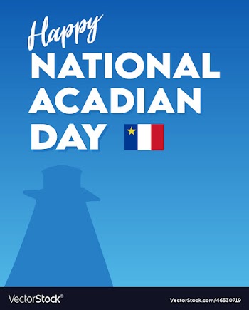 national acadian day with white background