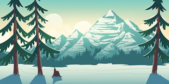 National park winter landscape cartoon illustration Free Vector