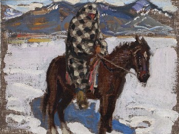 Native american on horseback in snow, | Free Photo - rawpixel