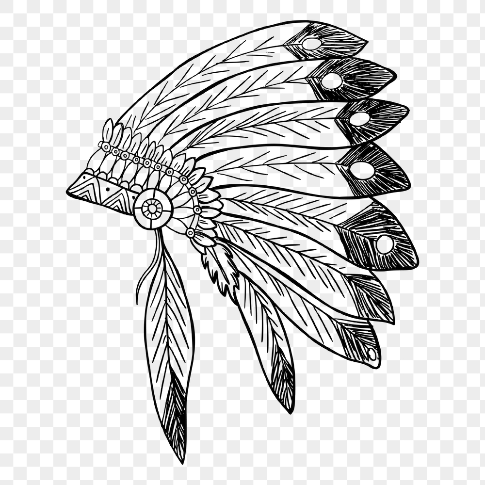 Native American png headdress sticker, | Free PNG - rawpixel