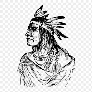 Native American png man, vintage | Free PNG - rawpixel