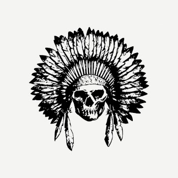 Native American skull drawing, vintage | Free PSD - rawpixel