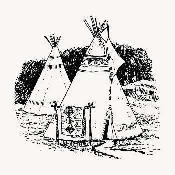 Native American teepee clipart, vintage | Free Vector - rawpixel