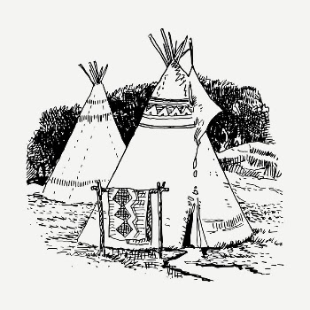 Native American teepee drawing, vintage | Free PSD - rawpixel