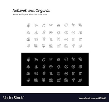 natural and organic icons black stroke icons