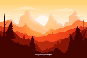 Natural background with mountains landscape gradient Free Vector