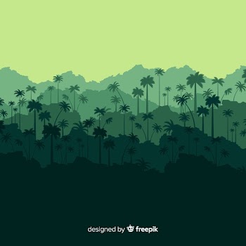 Natural background with tropical forest landscape Free Vector