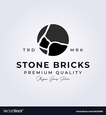 natural black gray stone bricks logo
