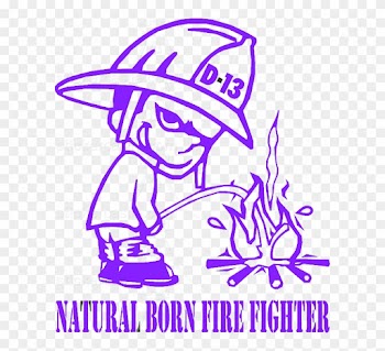 Natural Born Firefighter Sticker Available In Large - Firefighter Decals