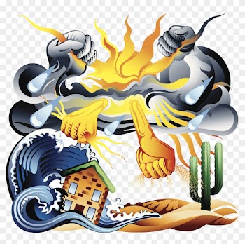 Natural Disaster Cartoon Illustration - Illustration