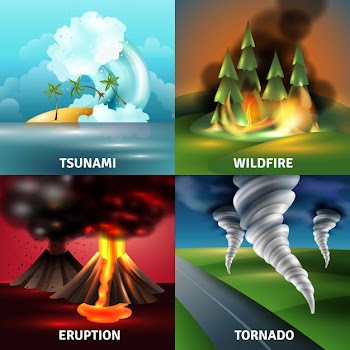 Natural disasters design concept Free Vector