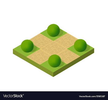  					Natural ecological landscape isometric icon city vector image														