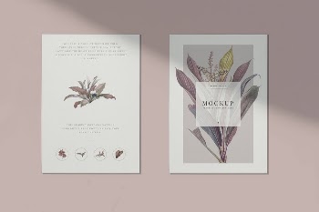 Natural floral design card mockup | Free PSD Mockup - rawpixel