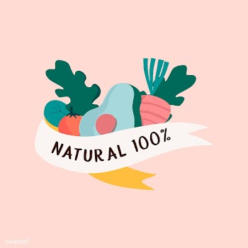 Natural fresh food badge vector | Free stock vector - 516567