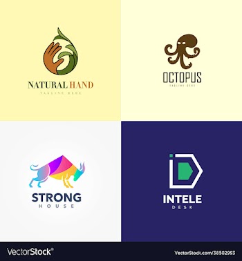 natural hand logo octopus logo icon design
