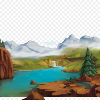 Natural landscape Nature Illustration - Snow Mountain scenery 