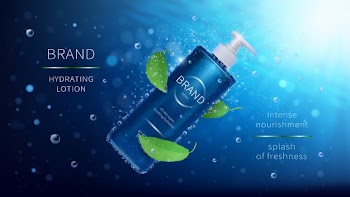 Natural mint cosmetic realistic ads poster Free Vector