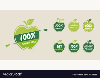 Natural organic product logo stock vector image