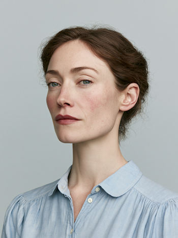 Natural Portrait of a Woman with Rosacea in a Clinical Setting
