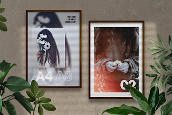 Natural Poster Frames Free Mockup
