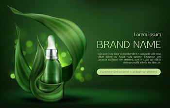 Natural skin care product banner Free Vector